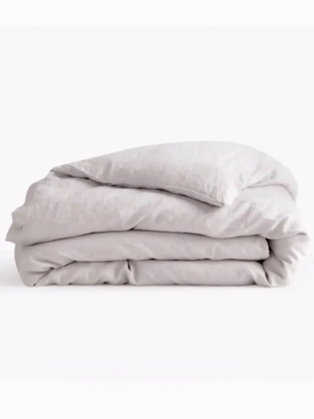 Quince European Linen King Duvet Cover in Light Grey